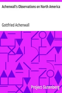 Achenwall's Observations on North America — Gottfried Achenwall cover