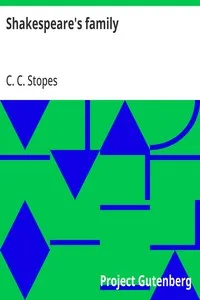 Shakespeare's family — C. C. (Charlotte Carmichael) Stopes cover