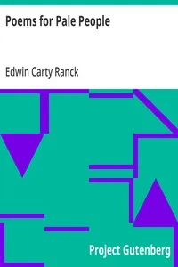 Poems for Pale People: A Volume of Verse — Edwin Carty Ranck cover