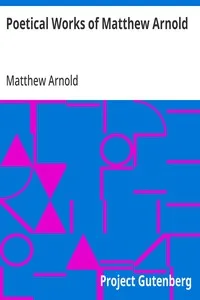 Poetical Works of Matthew Arnold — Matthew Arnold cover
