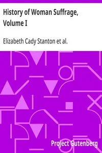 History of Woman Suffrage, Volume I — Anonymous cover