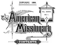 The American Missionary — Volume 38, No. 01, January, 1884 cover