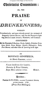 Ebrietatis Encomium: or, the Praise of Drunkenness cover