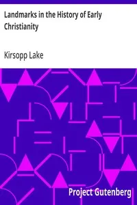 Landmarks in the History of Early Christianity — Kirsopp Lake cover