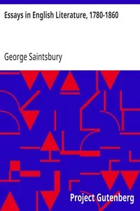 Essays in English Literature, 1780-1860 — George Saintsbury cover