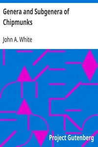 Genera and Subgenera of Chipmunks — John A. White cover