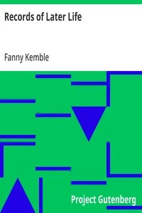 Records of Later Life — Fanny Kemble cover