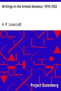 Writings in the United Amateur, 1915-1922 — H. P. (Howard Phillips) Lovecraft cover