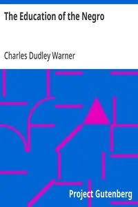 The Education of the Negro — Charles Dudley Warner cover