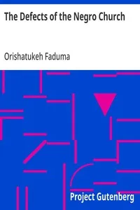 The Defects of the Negro Church: The American Negro Academy. Occasional Papers No. 10 — Orishatukeh Faduma cover