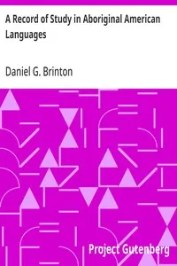 A Record of Study in Aboriginal American Languages cover