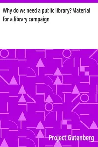 Why do we need a public library? Material for a library campaign — Anonymous cover