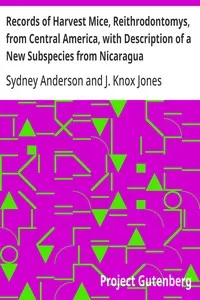 Records of Harvest Mice, Reithrodontomys, from Central America, with Description of a New Subspecies from Nicaragua — J. Knox Jones cover