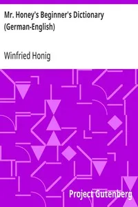 Mr. Honey's Beginner's Dictionary (German-English) — Winfried Honig cover