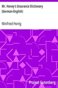 Mr. Honey's Insurance Dictionary (German-English) — Winfried Honig cover