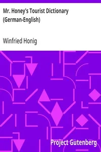 Mr. Honey's Tourist Dictionary (German-English) — Winfried Honig cover