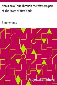 Notes on a Tour Through the Western part of The State of New York — Anonymous cover