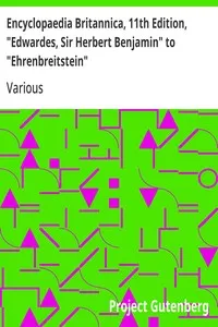 Encyclopaedia Britannica, 11th Edition, "Edwardes, Sir Herbert Benjamin" to "Ehrenbreitstein": Volume 9, Slice 1 — Various cover