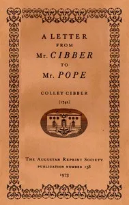 A Letter from Mr. Cibber to Mr. Pope cover