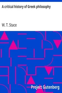 A critical history of Greek philosophy cover