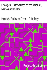 Ecological Observations on the Woodrat, Neotoma floridana — Dennis G. Rainey cover