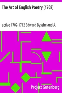 The Art of English Poetry (1708) — Edward, active 1702-1712 Bysshe cover