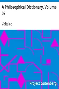 A Philosophical Dictionary, Volume 09 — Voltaire cover