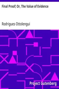 Final Proof; Or, The Value of Evidence cover