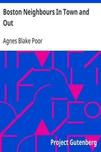 Boston Neighbours In Town and Out — Agnes Blake Poor cover
