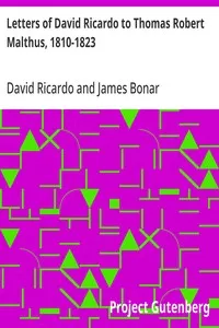 Letters of David Ricardo to Thomas Robert Malthus, 1810-1823 cover