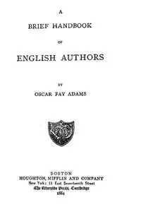 A Brief Handbook of English Authors — Oscar Fay Adams cover
