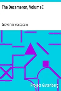 The Decameron, Volume I — Giovanni Boccaccio cover