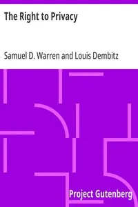 The Right to Privacy — Samuel D. (Samuel Dennis) Warren cover