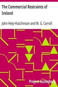 The Commercial Restraints of Ireland — John Hely-Hutchinson cover