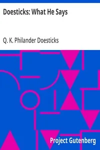 Doesticks: What He Says — Q. K. Philander Doesticks cover