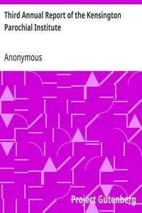 Third Annual Report of the Kensington Parochial Institute — Anonymous cover