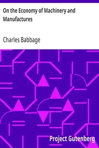 On the Economy of Machinery and Manufactures — Charles Babbage cover