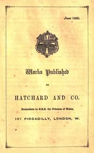 Works Published by Hatchard and Co. June 1866 — J. Hatchard and Son cover