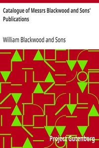 Catalogue of Messrs Blackwood and Sons' Publications: Published in 1868 as a Part of The Handy Horse-Book by Maurice Hartland Mahon — William Blackwood and Sons cover