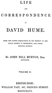 Life and Correspondence of David Hume, Volume 2 cover
