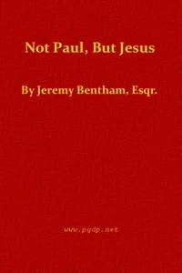 Not Paul, but Jesus — Jeremy Bentham cover