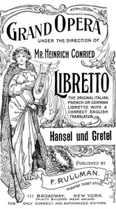 Hänsel and Gretel: A Fairy Opera in Three Acts cover