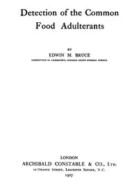 Detection of the Common Food Adulterants — Edwin M. Bruce cover