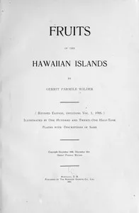 Fruits of the Hawaiian Islands — Gerrit Parmile Wilder cover
