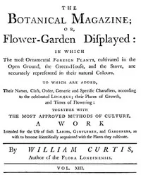 The Botanical Magazine,  Vol. 13: Or, Flower-Garden Displayed — William Curtis cover