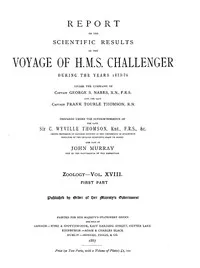 Report on the Radiolaria Collected by H.M.S. Challenger During the Years 1873-1876, First Part: Porulosa (Spumellaria and Acantharia): Report on the Scientific Results of the Voyage of H.M.S. Challenger During the Years 1873-76, Vol. XVIII — Ernst Haeckel cover
