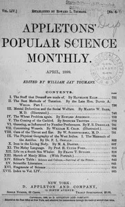 Appletons' Popular Science Monthly, April 1899: Volume LIV, No. 6, April 1899 cover