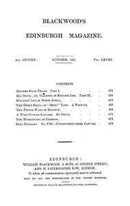 Blackwood's Edinburgh Magazine, Vol. 68, No 420, October 1850 cover
