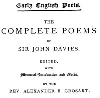 The Complete Poems of Sir John Davies. Volume 1 of 2. cover