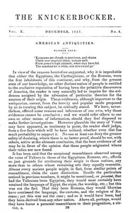 The Knickerbocker, Vol. 10, No. 6, December 1837 cover